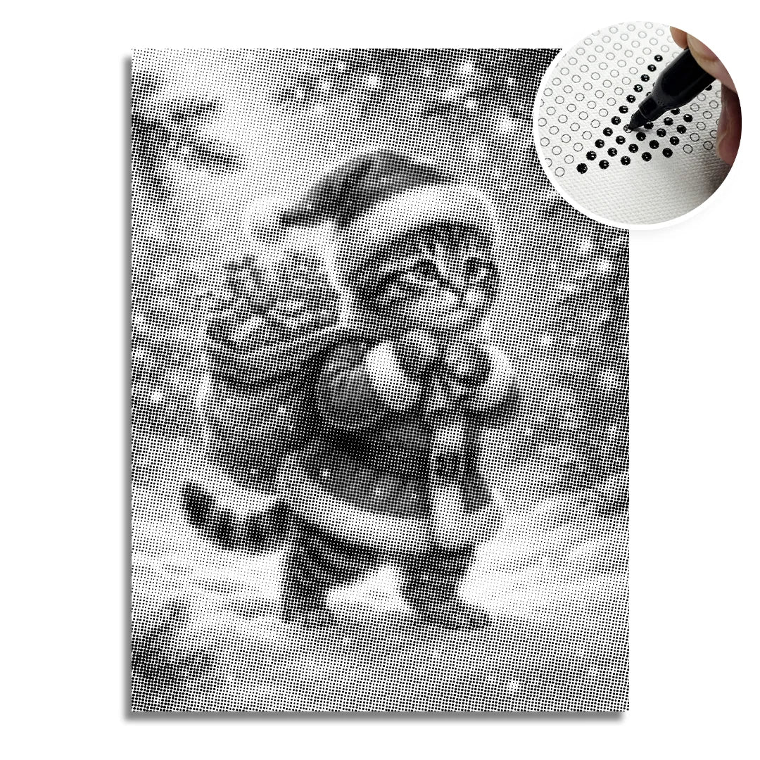Christmas Cat Dot Painting