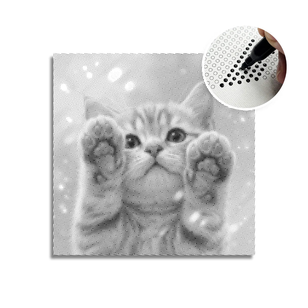 Cute Cat Dot Painting