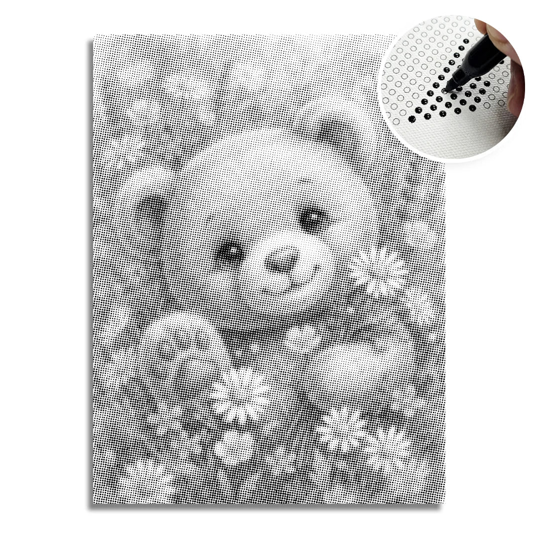Bear with Flowers Dot Painting
