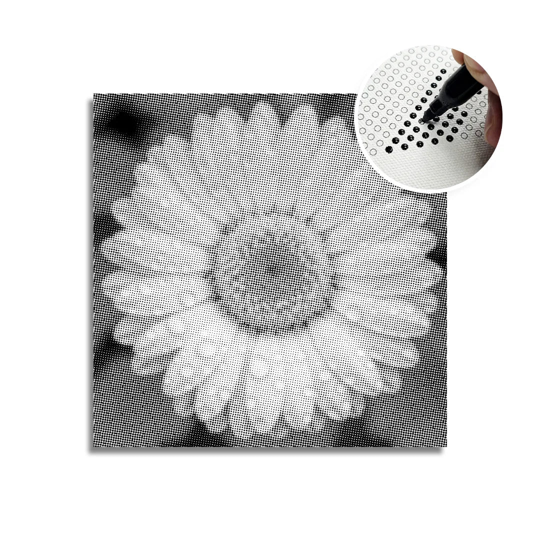 Flower with Water Droplets Dot Painting