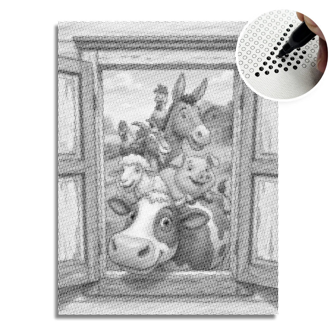 Curious Farm Animals Dot Painting