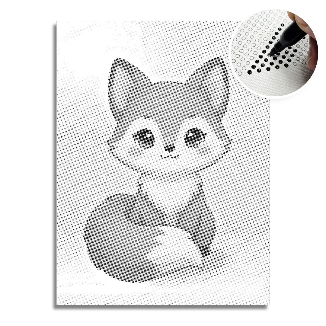 Cute Fox Dot Painting