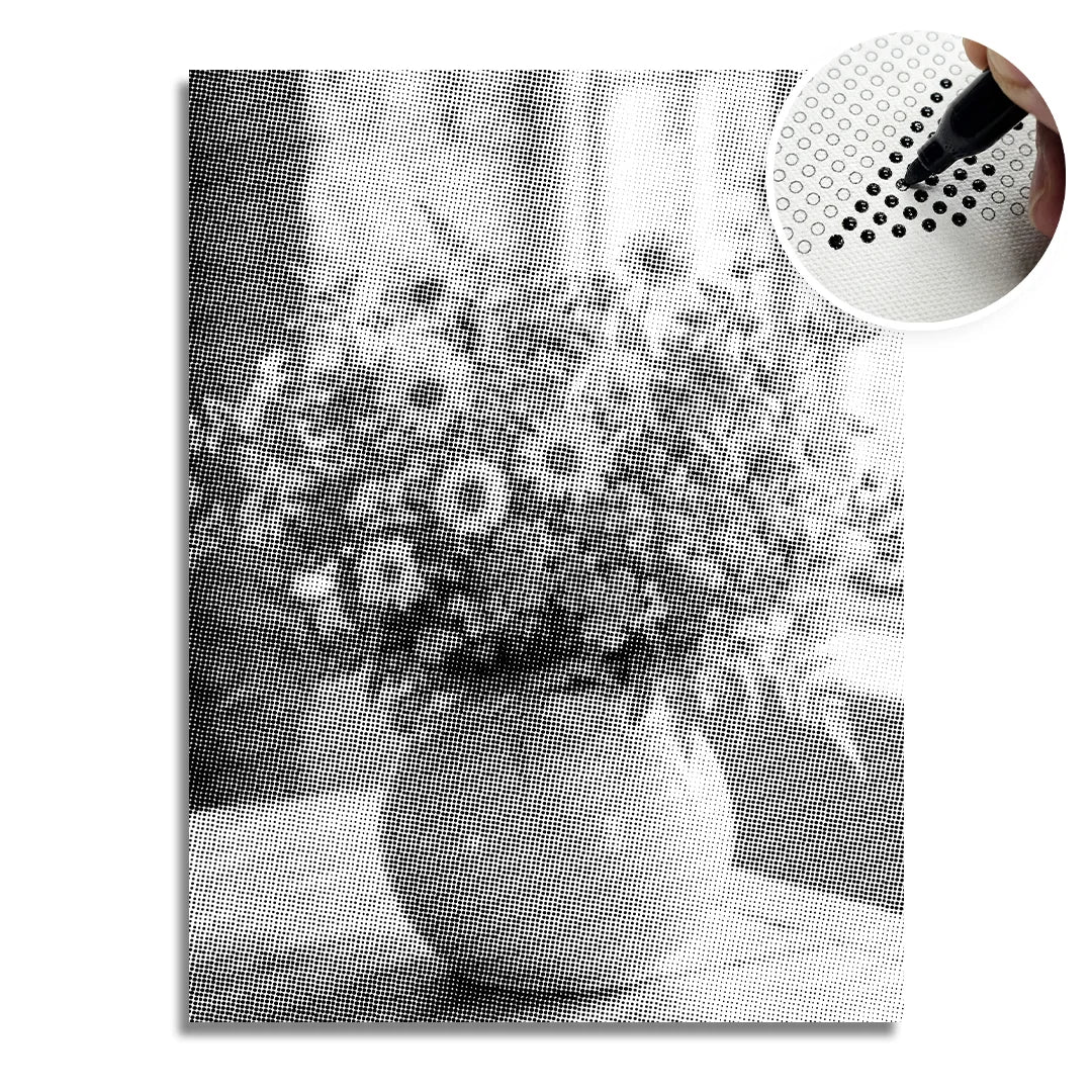 Flower Vase Dot Painting