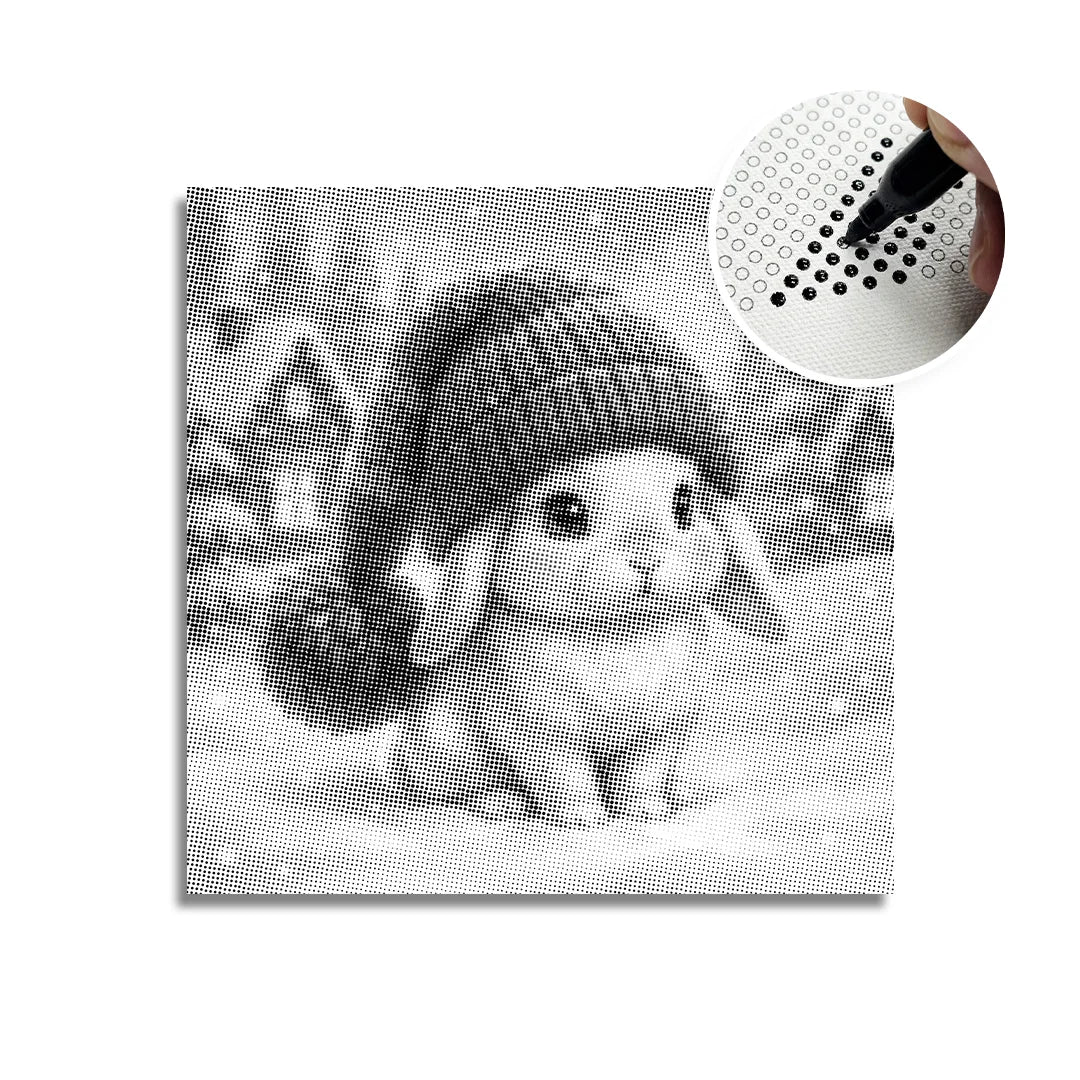 Winter Bunny Dot Painting
