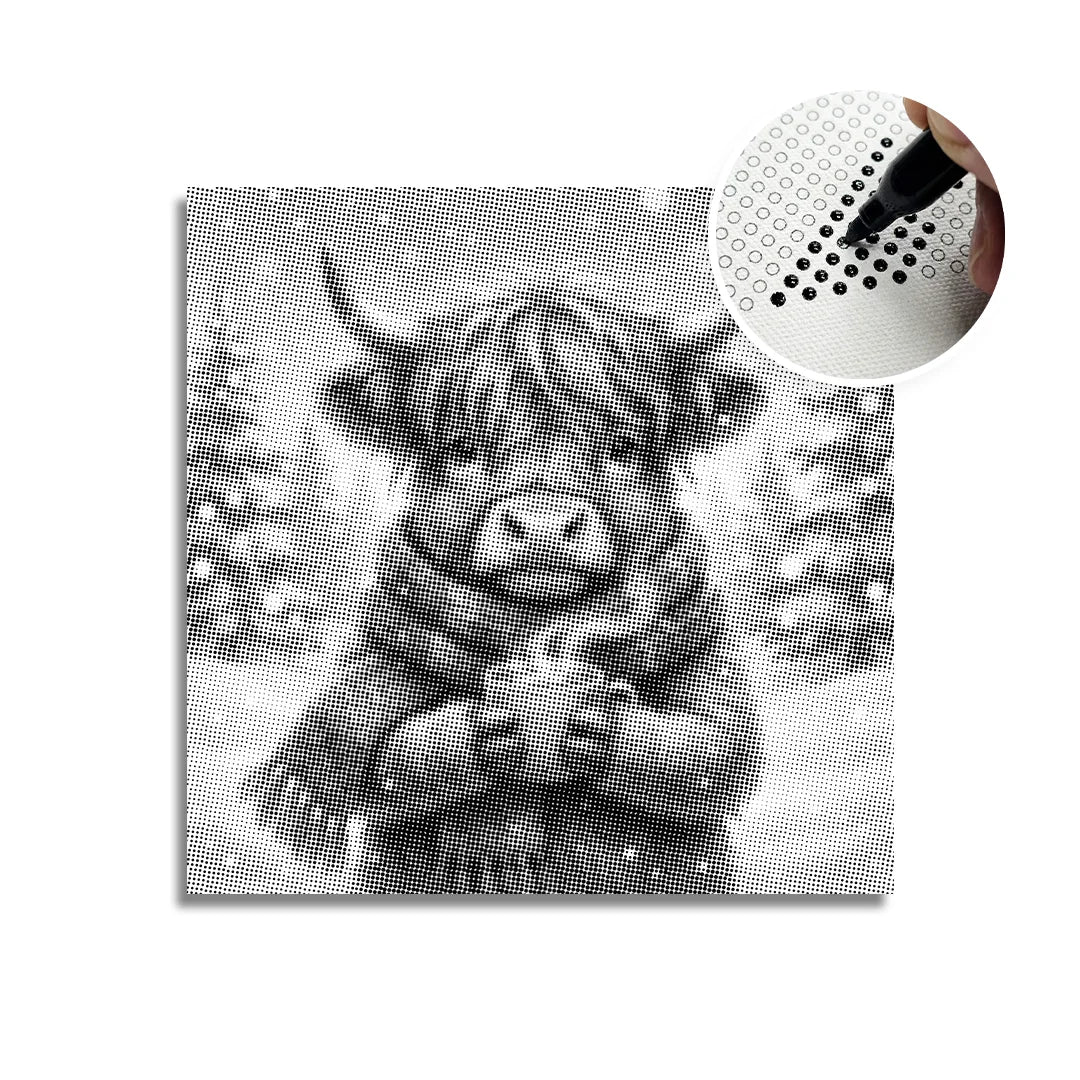 Scottish Highlander Dot Painting