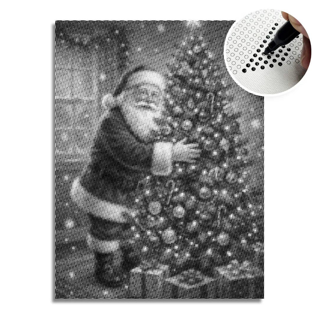 Santa Claus Decorates the Christmas Tree Dot Painting