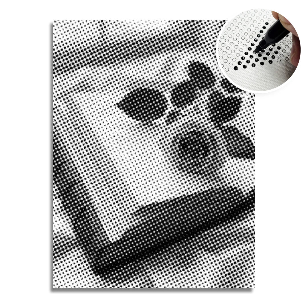 Rose with Book Dot Painting