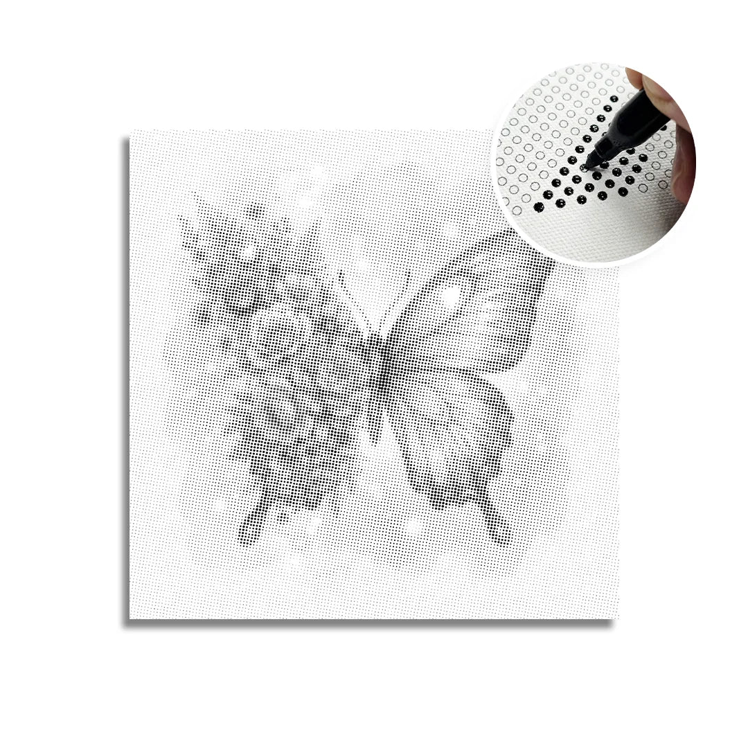 Flower Butterfly Dot Painting