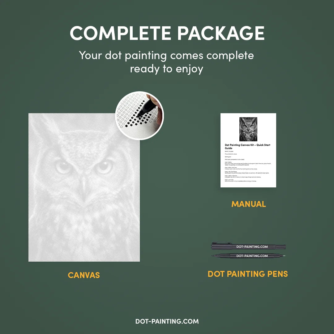 Angry Owl Dot Painting