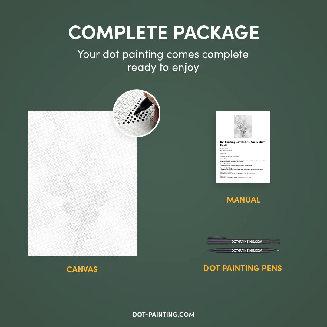 Flower on the Rise Dot Painting