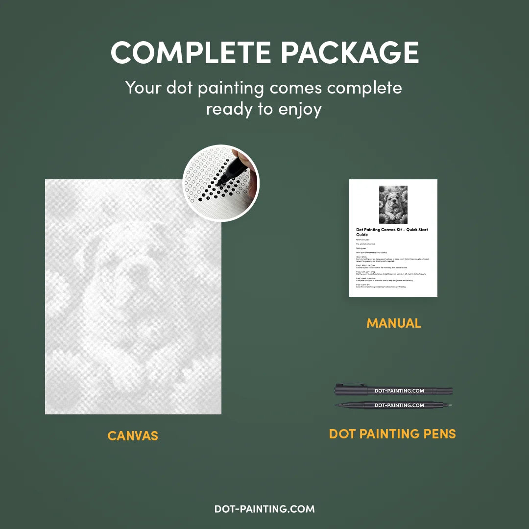 Bulldog Dot Painting