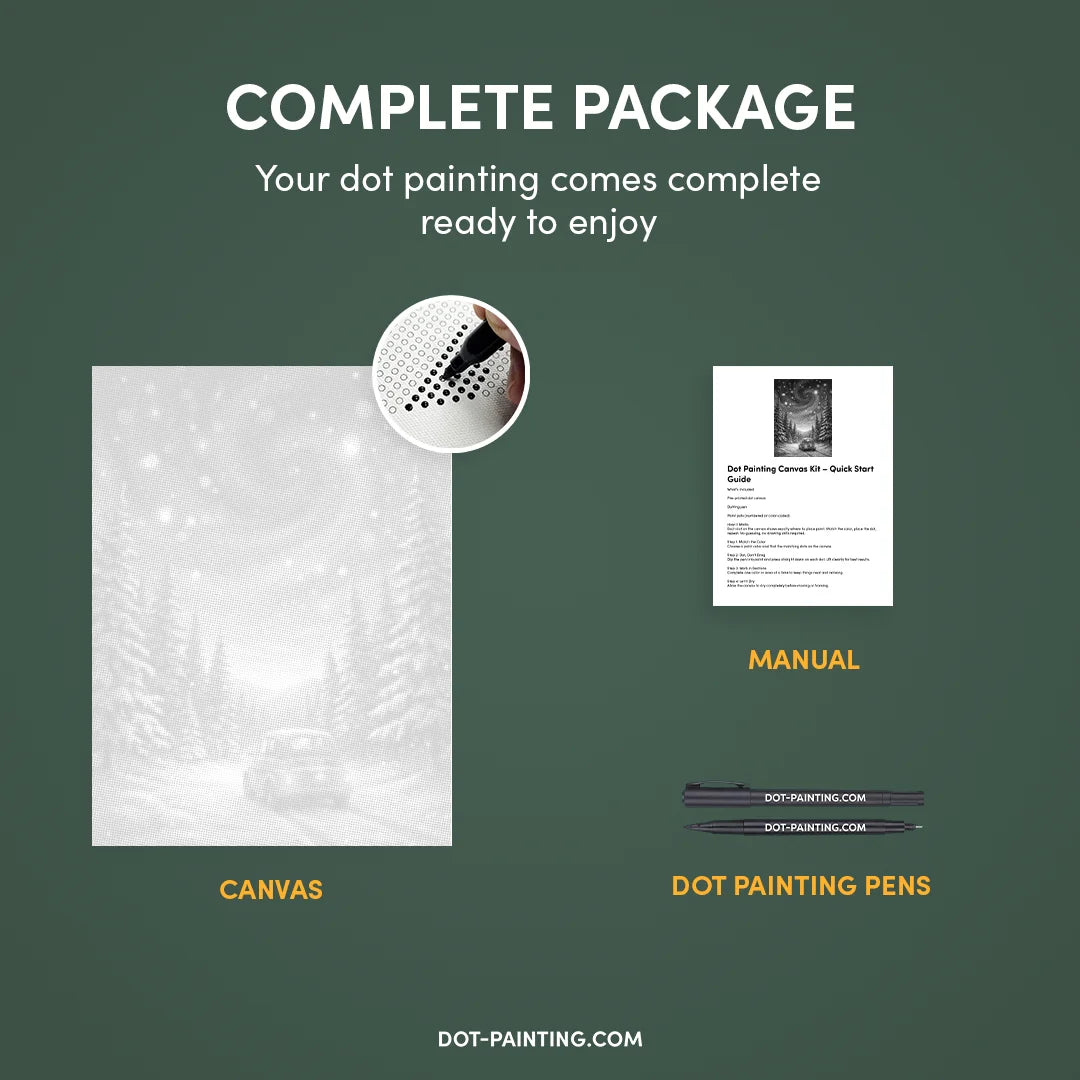 Magical Winter Night Dot Painting