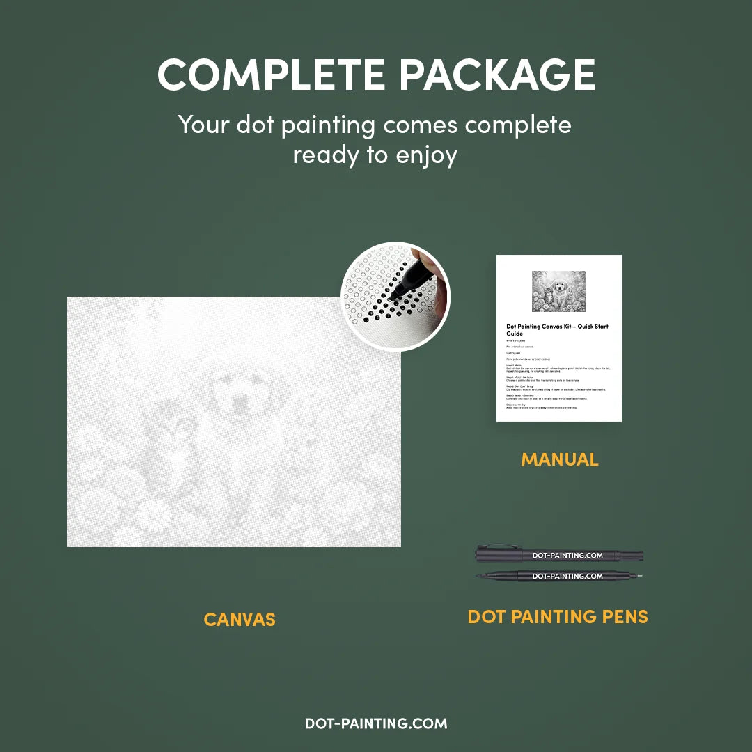 Cat Dog and Bunny Dot Painting