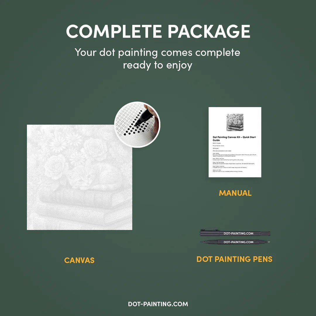 Cat on a Book Dot Painting