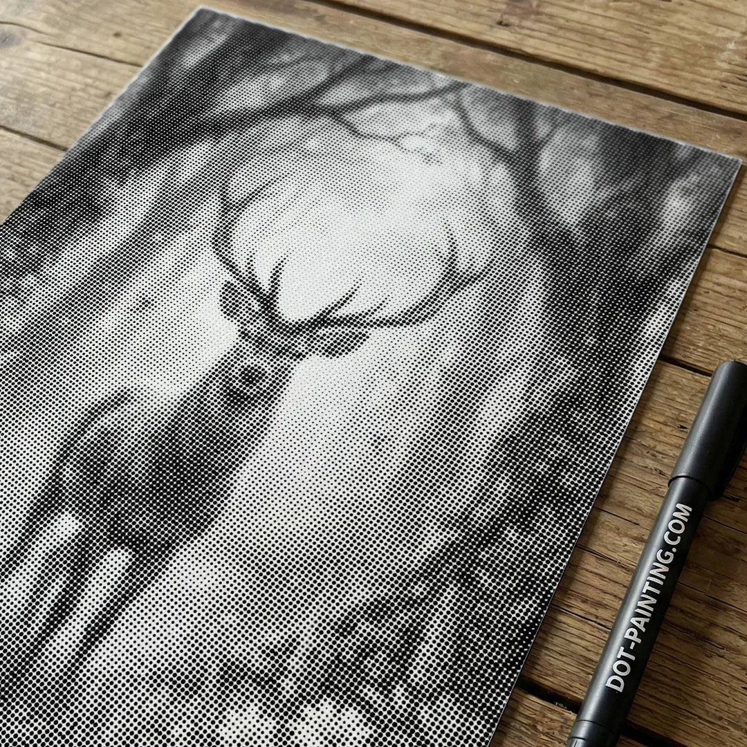 Deer with Flowers Dot Painting