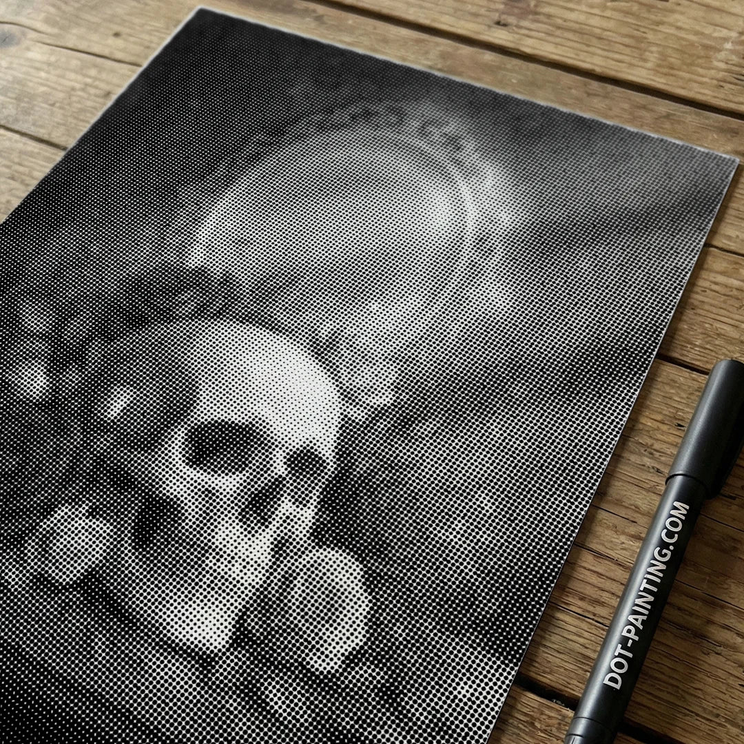 Skull with Flowers Dot Painting