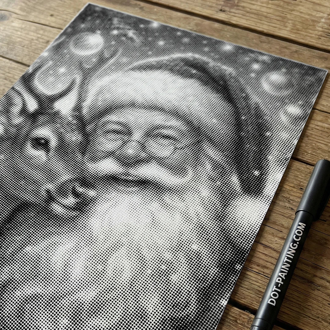 Santa Claus with Reindeer 2 Dot Painting