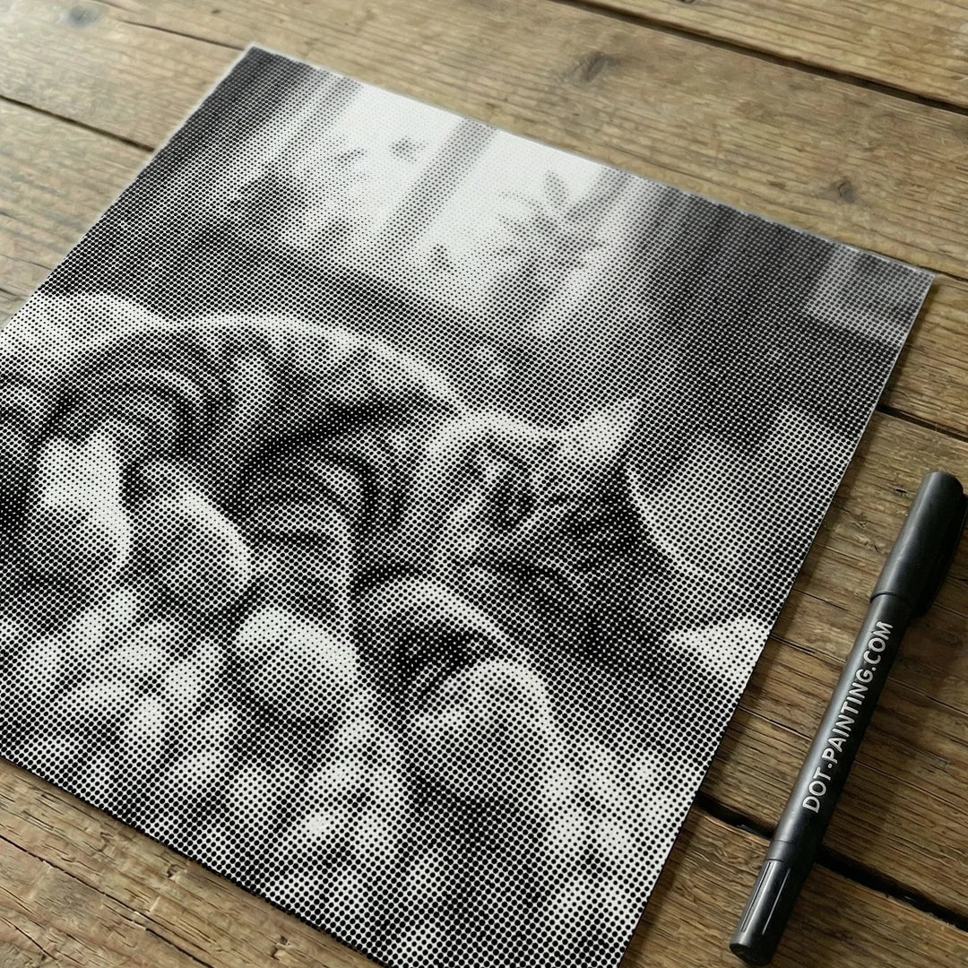 Sleepy Cat Dot Painting
