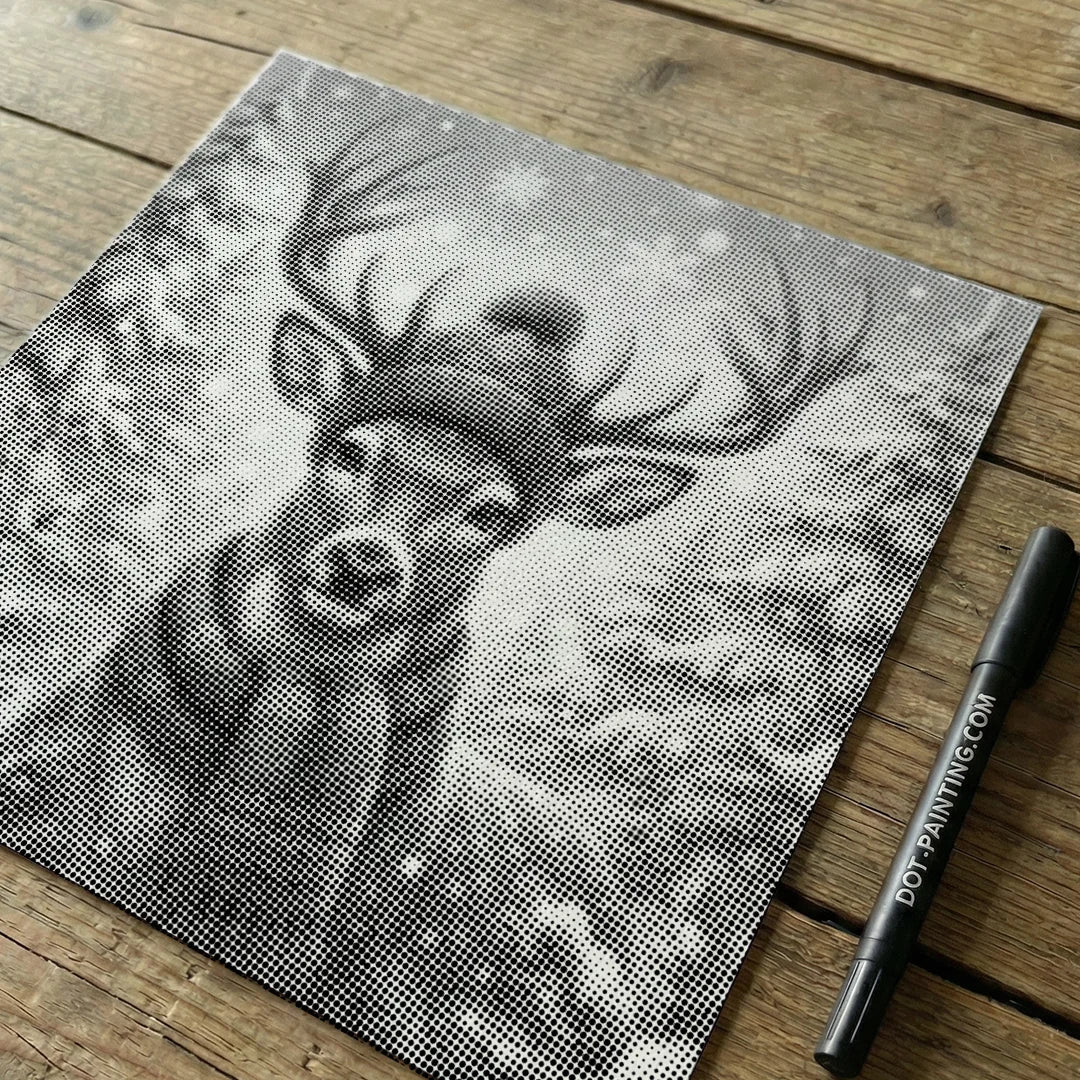 Reindeer with a Hat Dot Painting