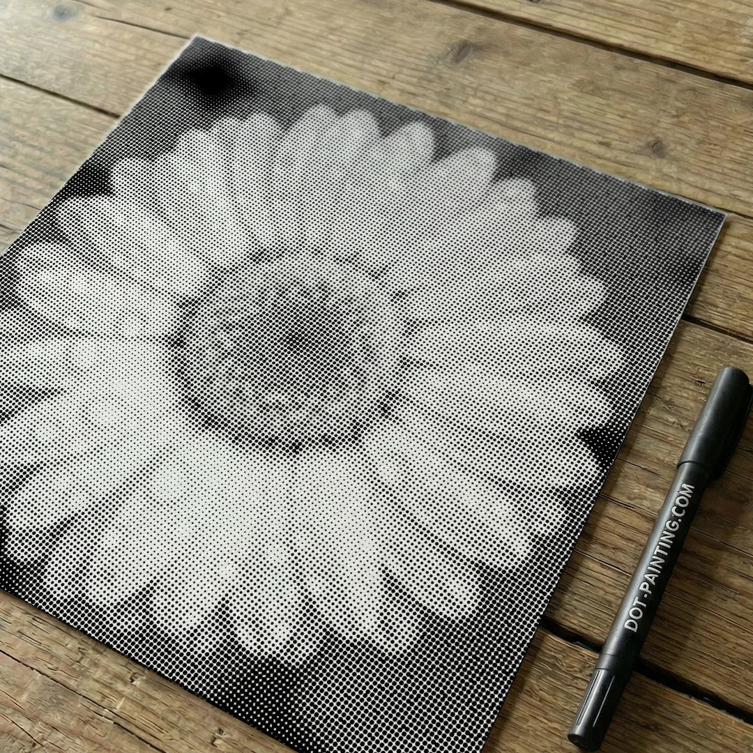 Flower with Water Droplets Dot Painting