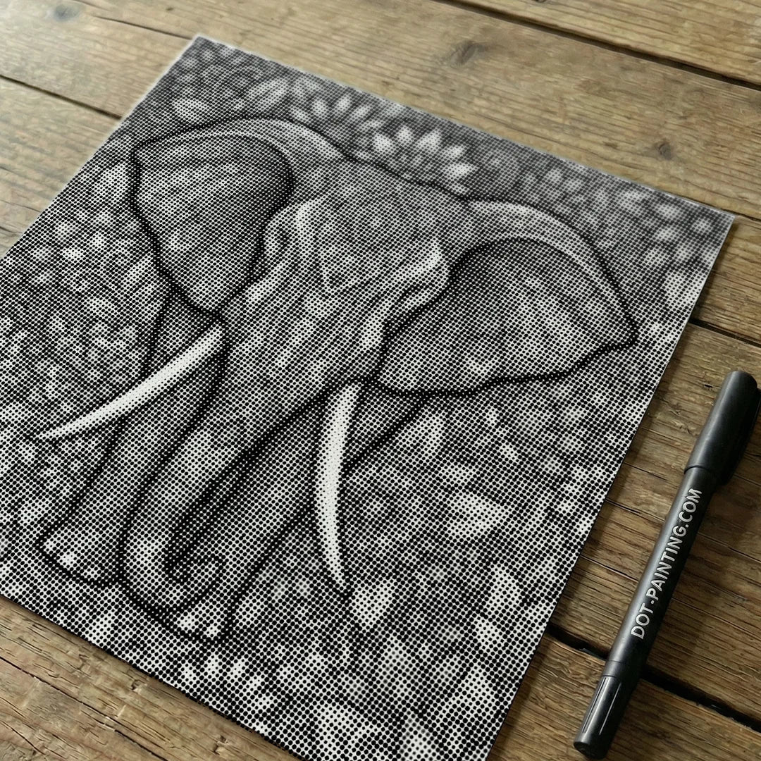 Floral Elephant Dot Painting