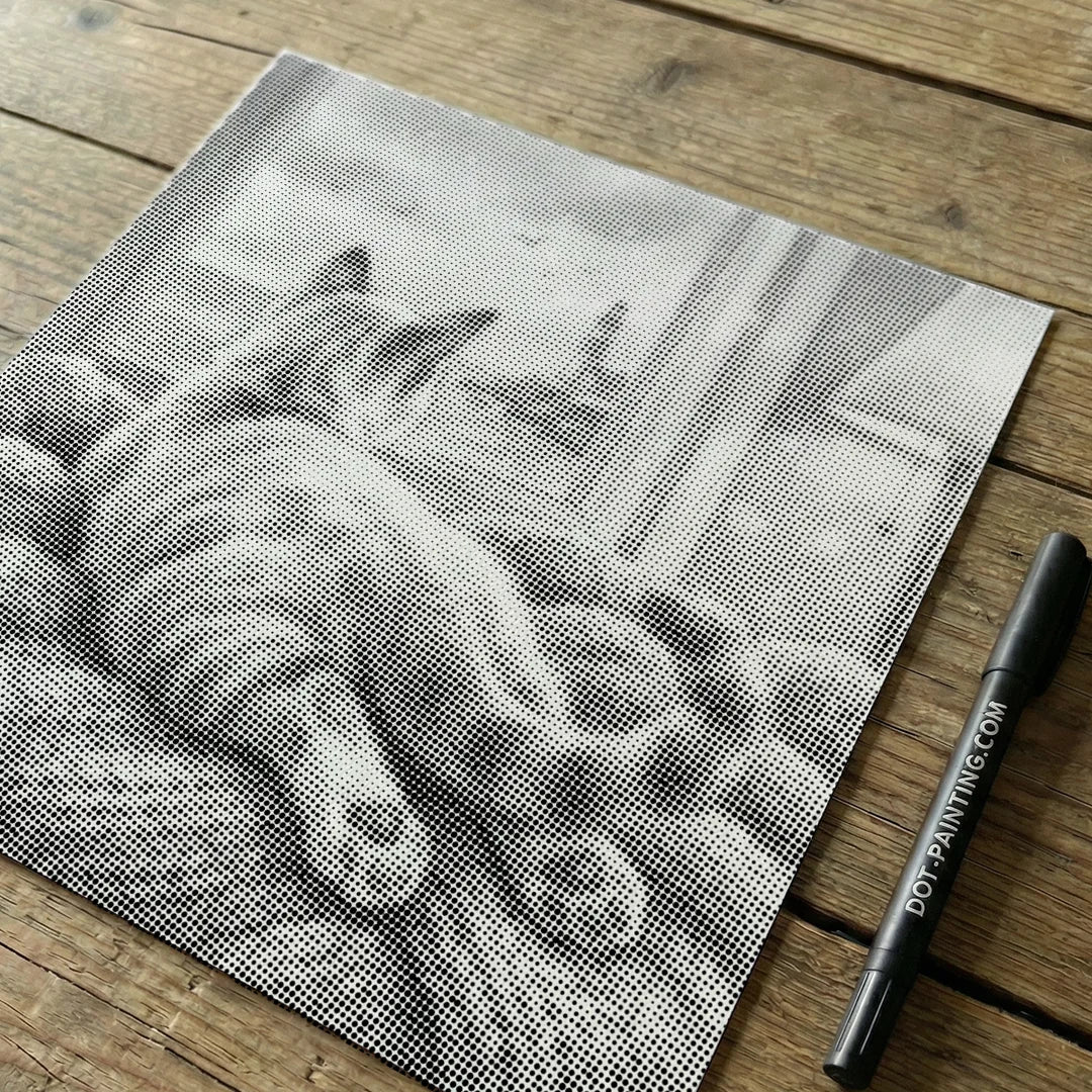 Cat Looks at Birds Dot Painting