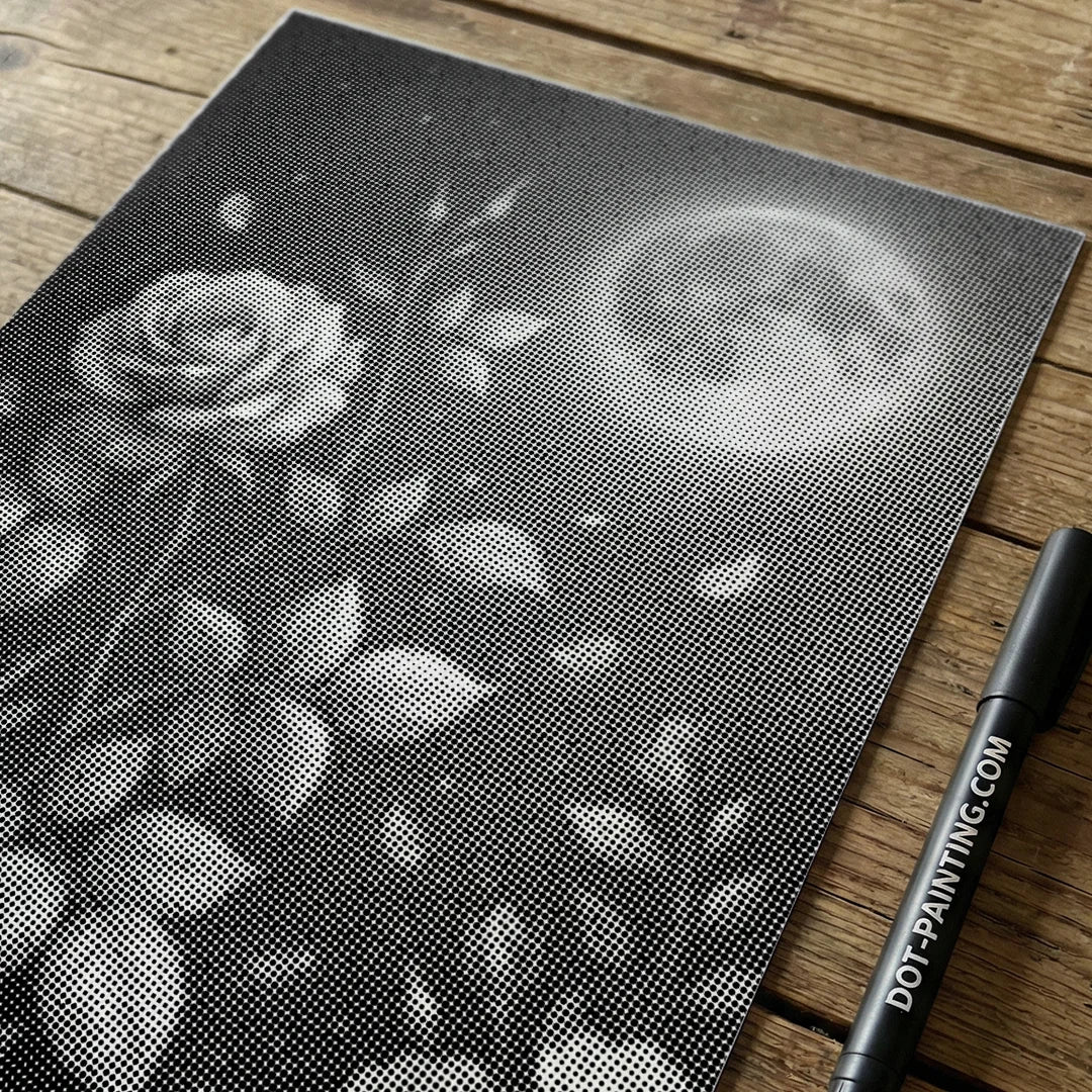 Roses and the Moon Dot Painting
