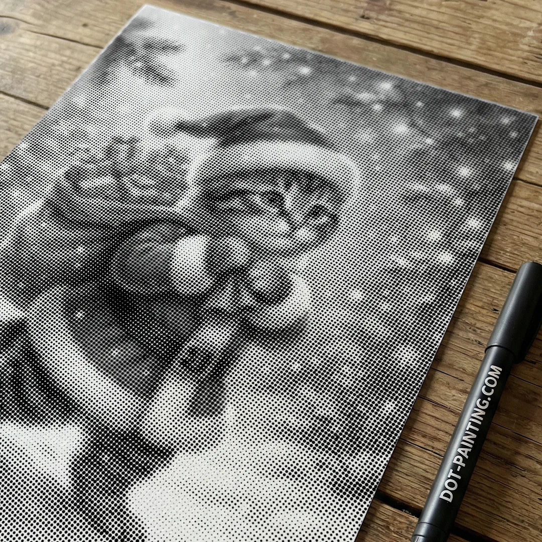 Christmas Cat Dot Painting