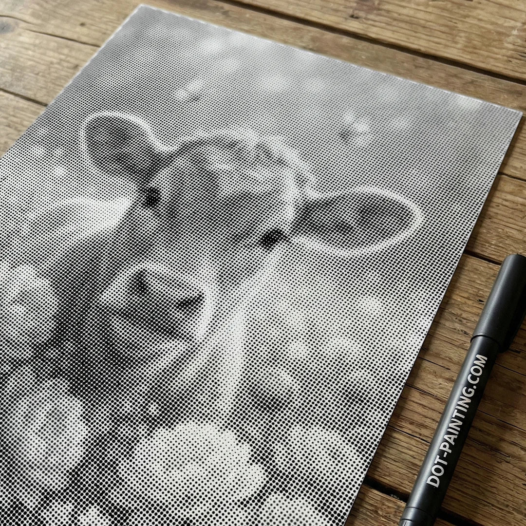 Cow with Flowers Dot Painting
