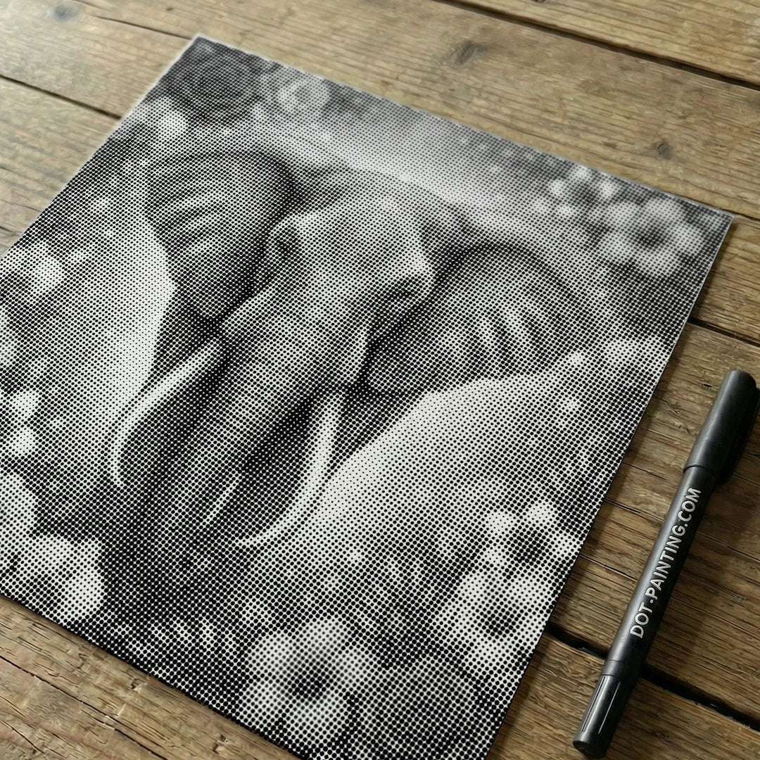 Elephant with Flowers Dot Painting