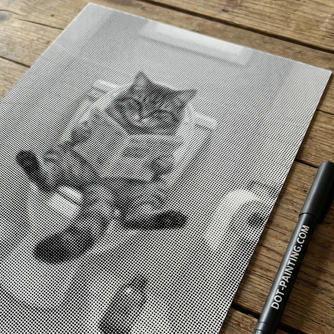 Cat on The Toilet Dot Painting