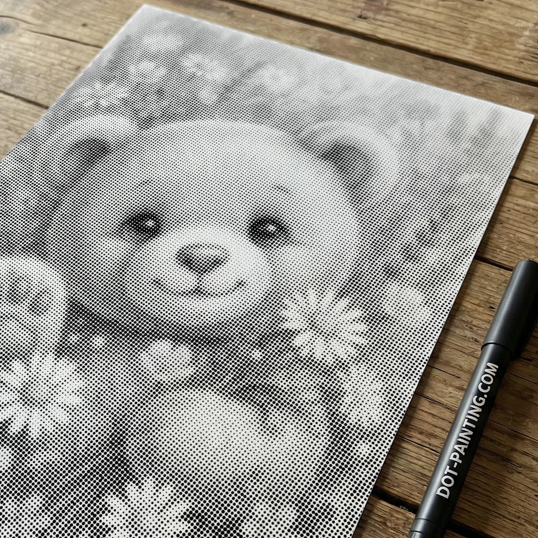 Bear with Flowers Dot Painting