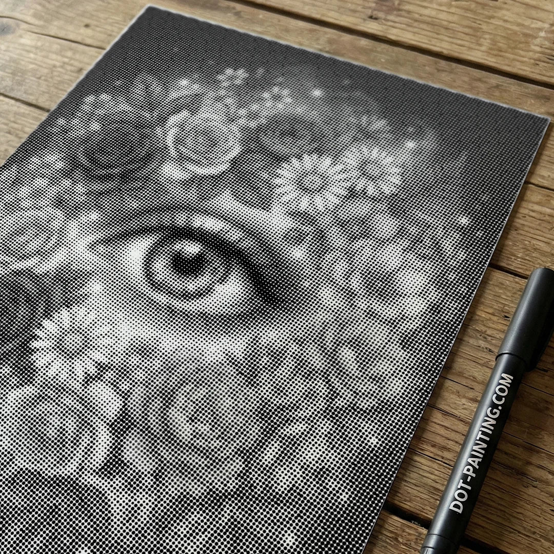 Eye with Flowers Dot Painting