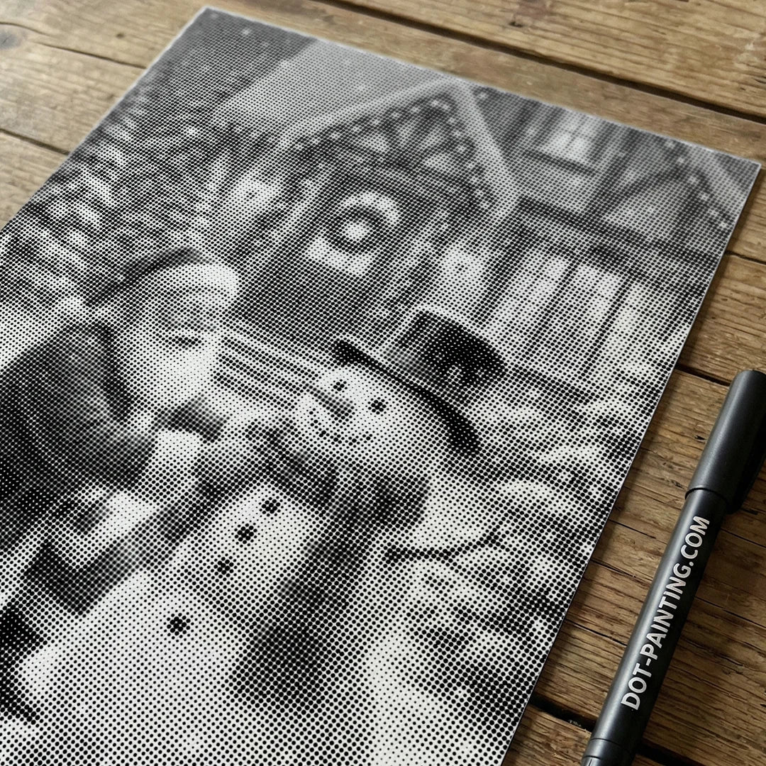 Santa Claus with Snowman Dot Painting
