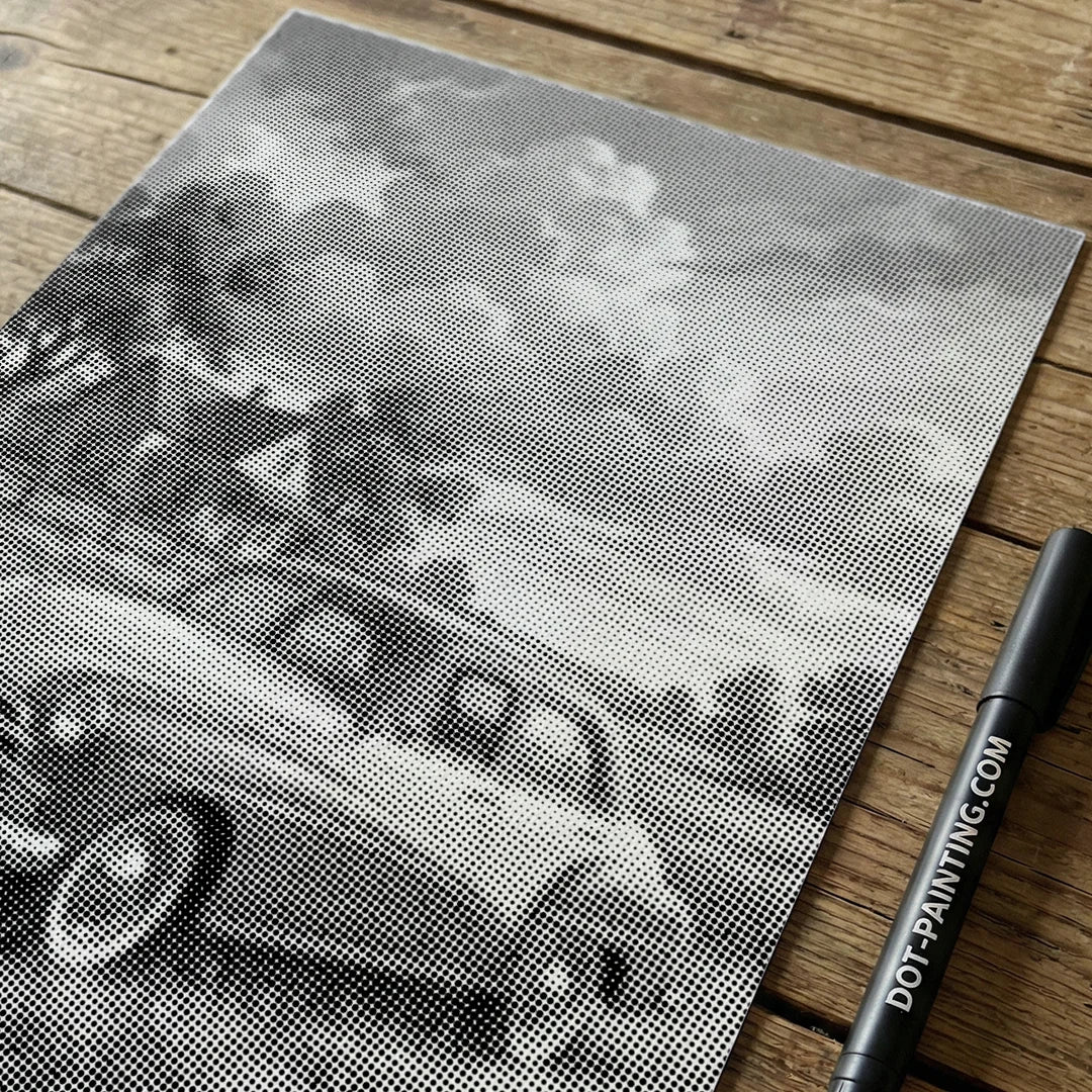 Old Car on the Farm Dot Painting