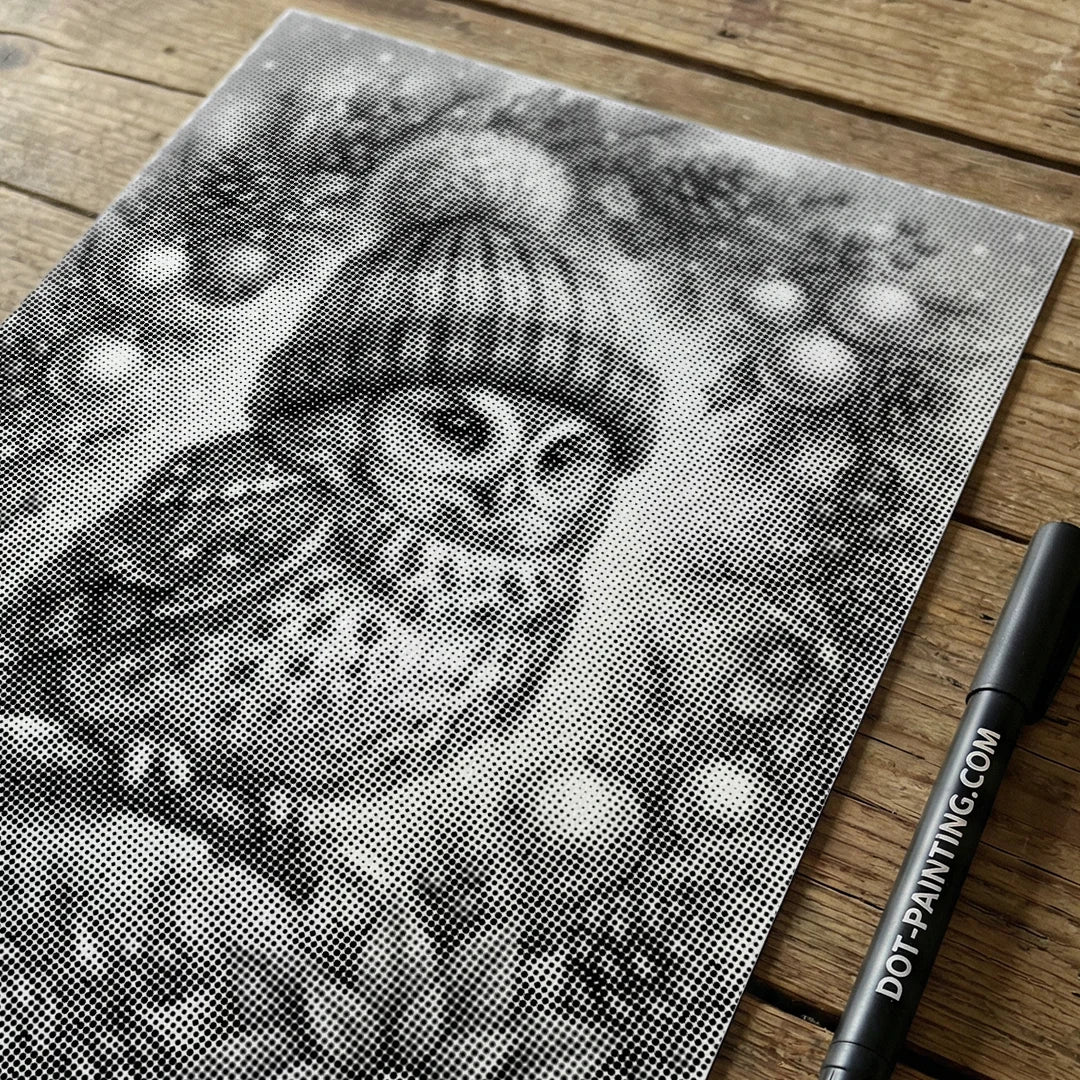 Christmas Owl in the Tree Dot Painting