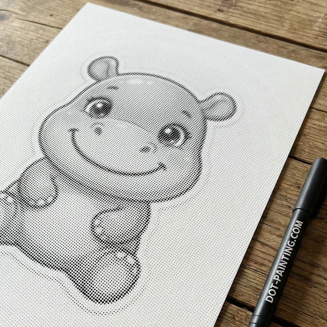 Hippo Dot Painting