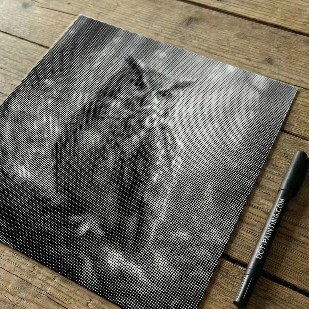 Cute Owl on a Branch Dot Painting