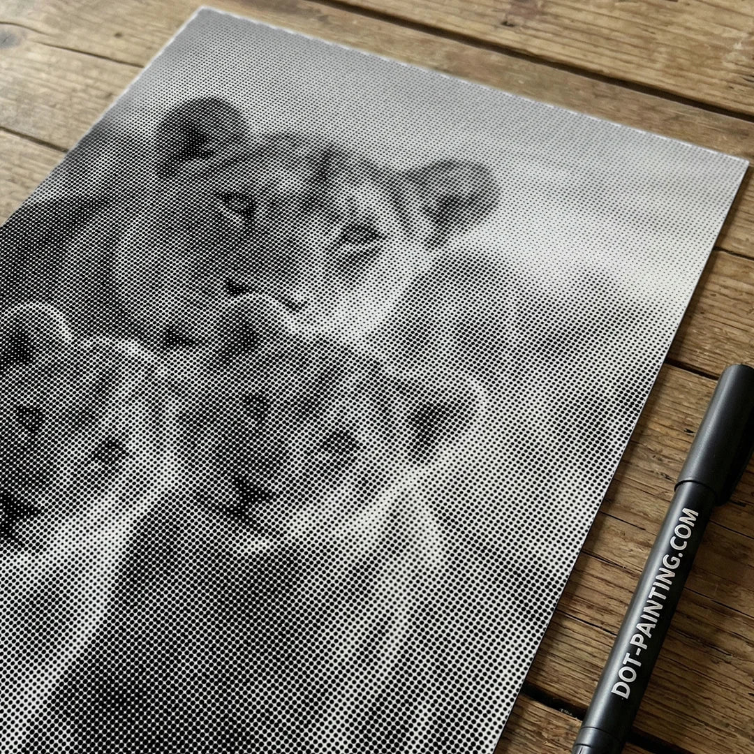 Lion Family Dot Painting