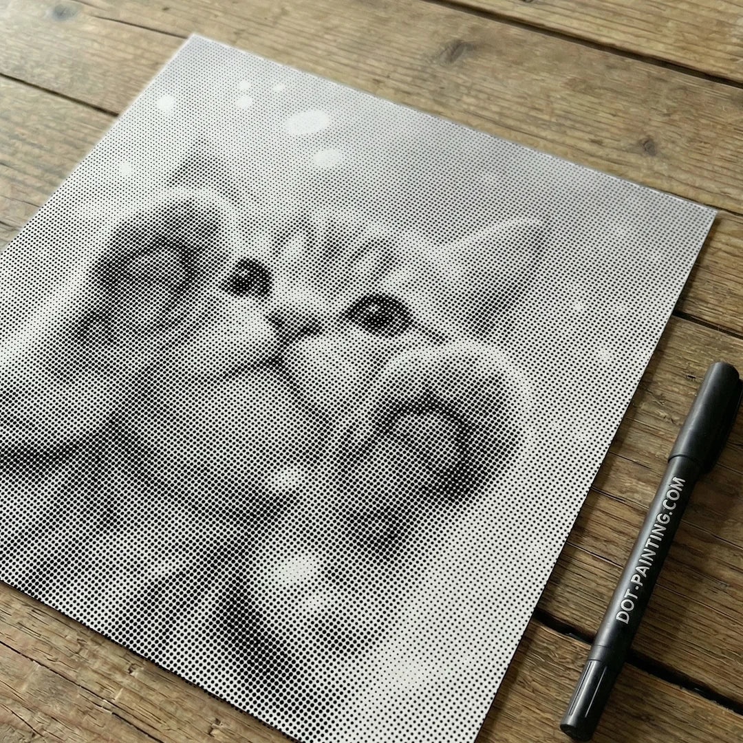 Cute Cat Dot Painting
