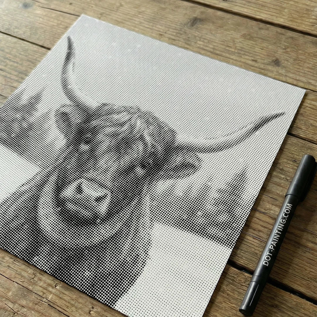 Scottish Highlander Christmas Dot Painting