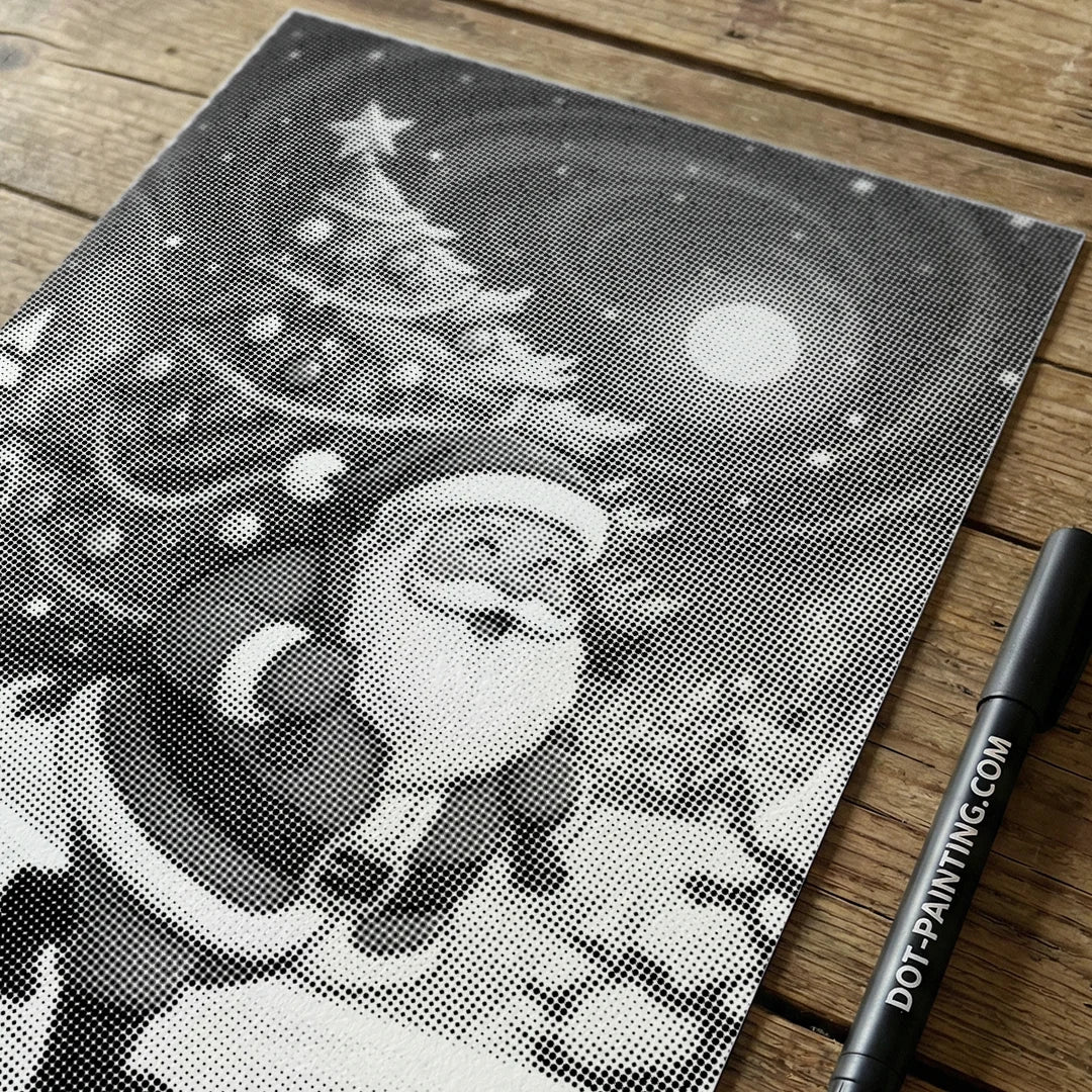 Santa Claus with Christmas Tree Dot Painting