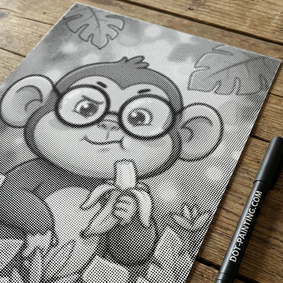 Monkey with Sunglasses Dot Painting