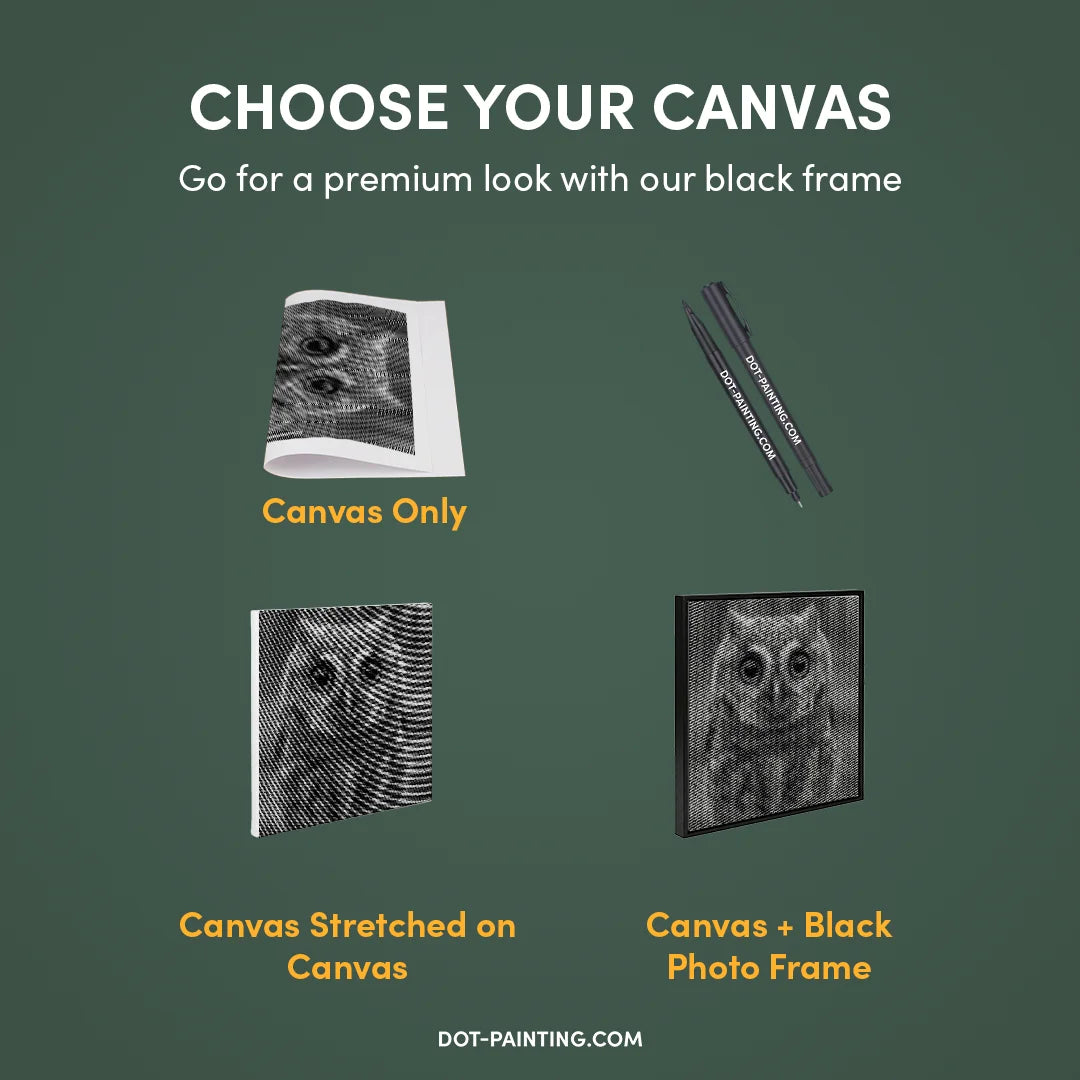 Small Owl with Big Eyes Dot Painting