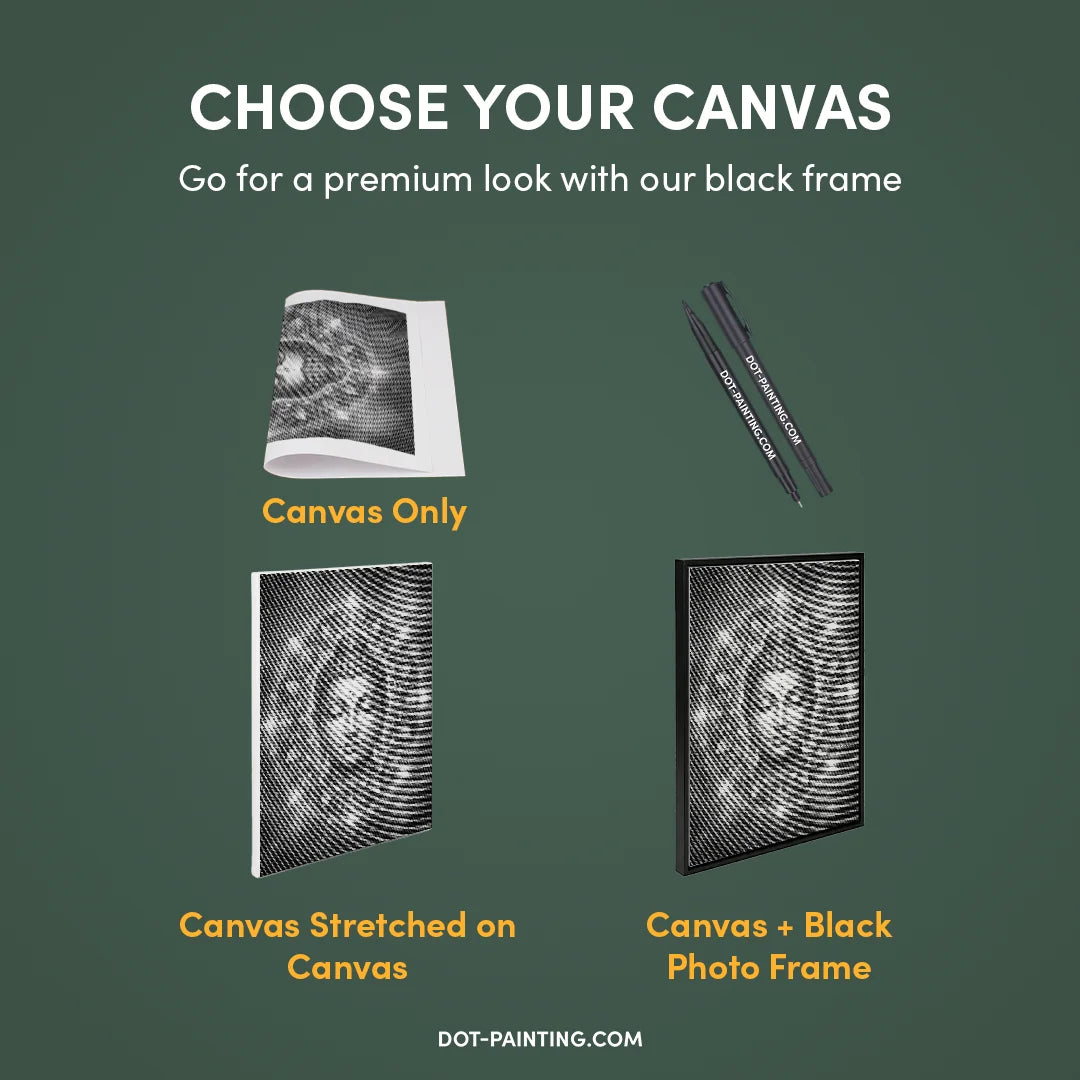 Buddha with Flowers Dot Painting