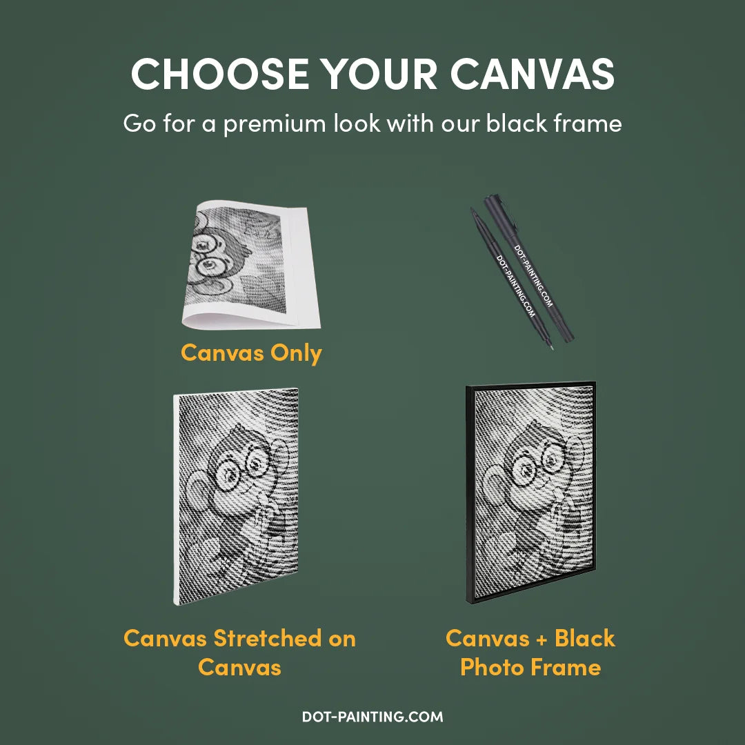 Monkey with Sunglasses Dot Painting