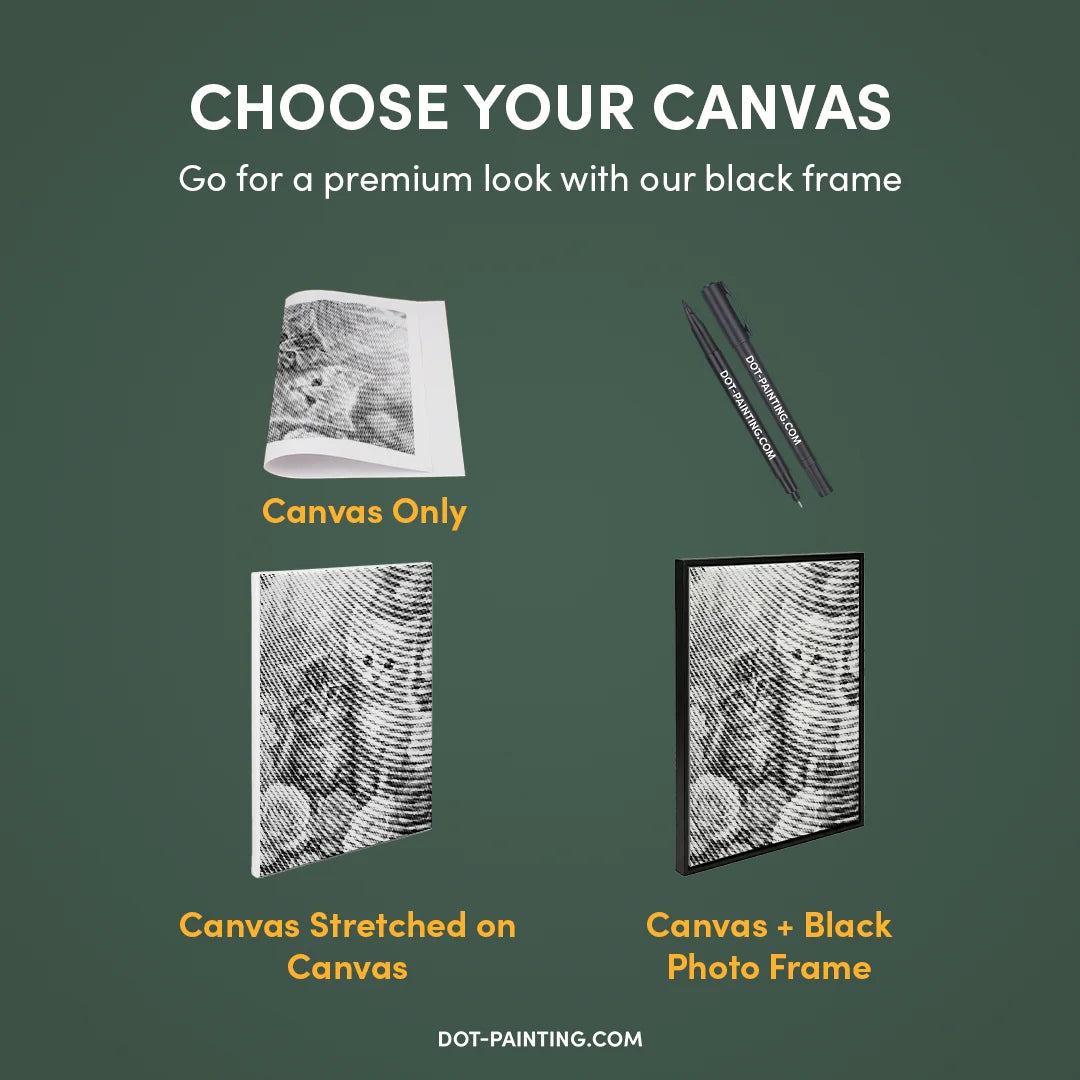 2 Kittens with Flowers Dot Painting