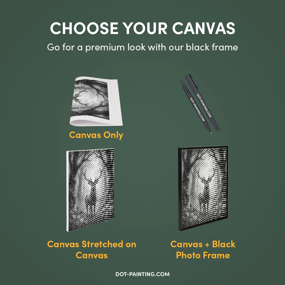 Deer with Flowers Dot Painting