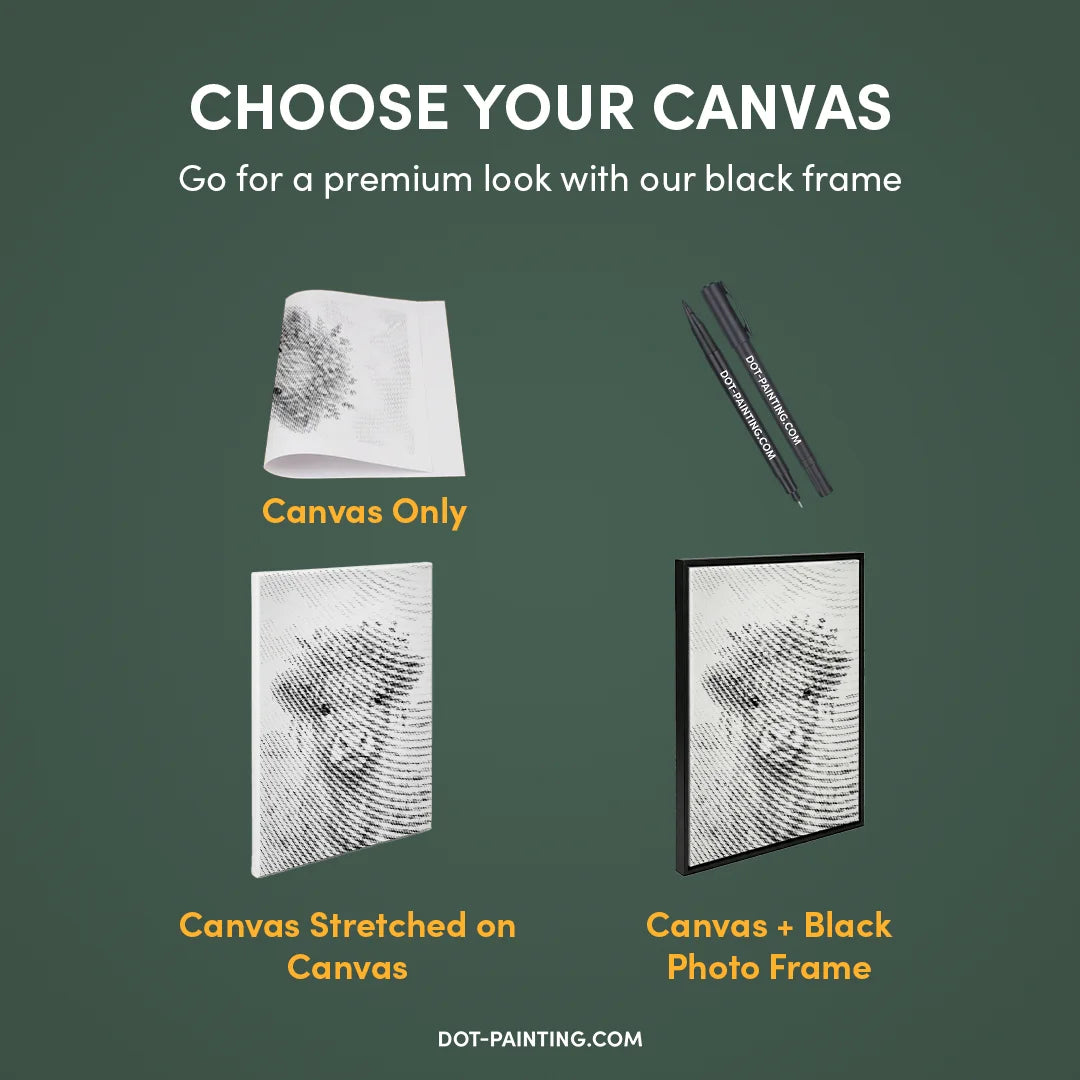 Cow with Flowers Dot Painting