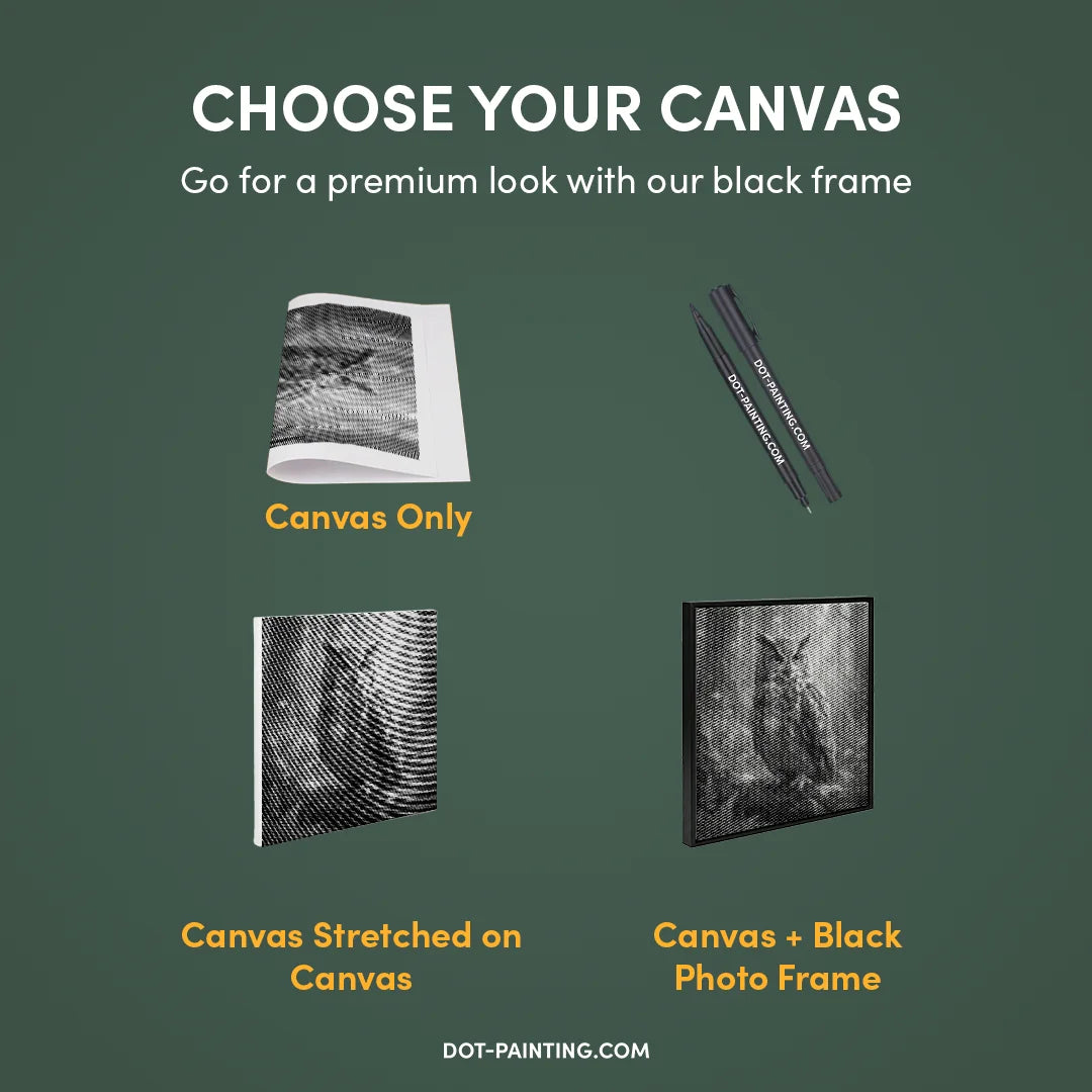 Cute Owl on a Branch Dot Painting